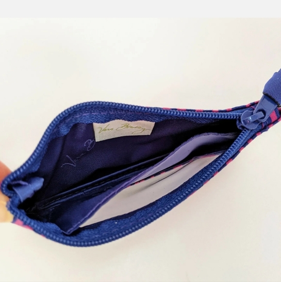 NWT Vera Bradley Zip ID Case Impressionista Stripe Key Ring Wallet Purple Zebra - Picture 2 of 5